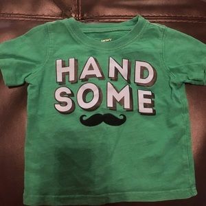Boys green mustache shirt